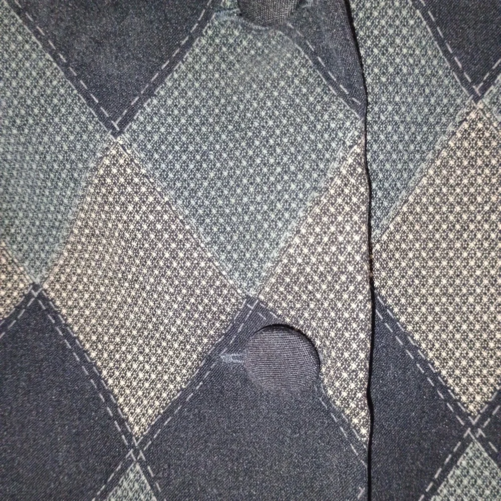 JOHN ROBERTS Petite 8P Vintage Argyle‎ Blazer Jacket Black Green Shoulder Pads - Picture 7 of 13